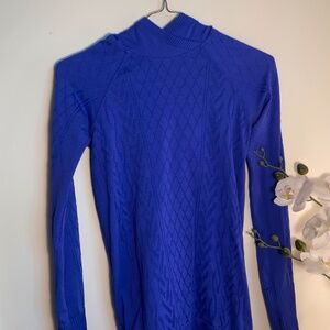 Lululemon Royal Blue Seamless Hooded Long Sleeve Athletic Top